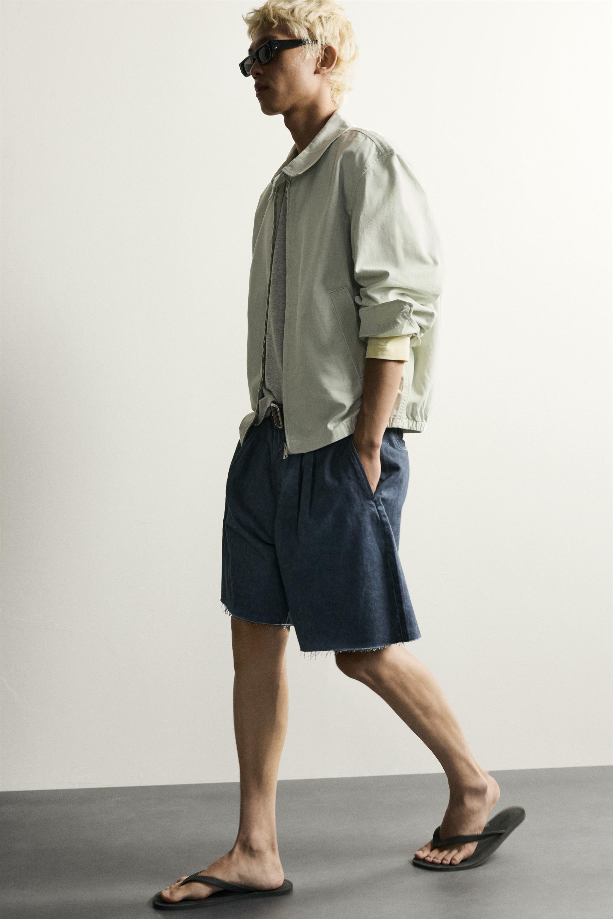 RELAXED FIT IRREGULAR WASH SHORTS